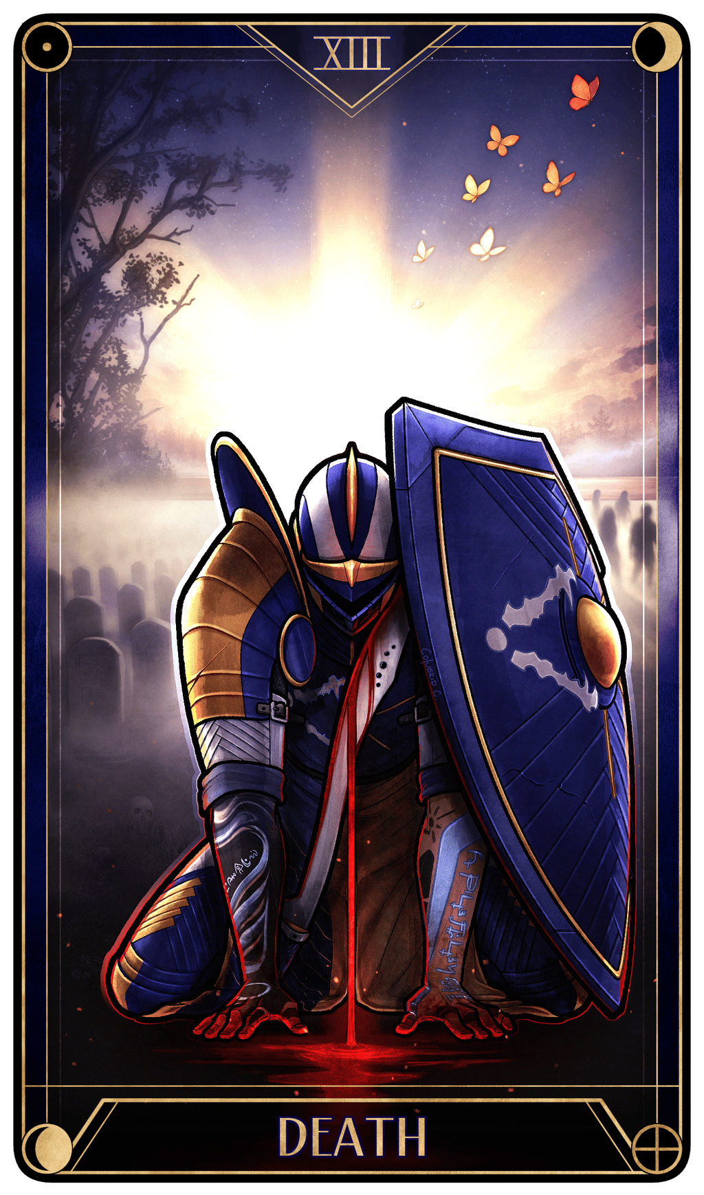 Aloys | "XIII. Death" Original Tarot Series Full Render, Full Body Detailed BG, Complex Design ($303)