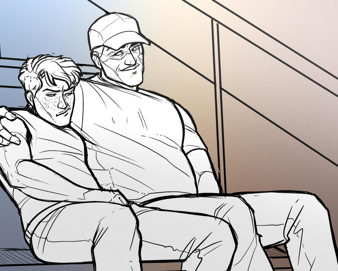 "Bad Game" | Modern AU Vexriel at a lacrosse game Sketch (No Color), 2× Half Bodies Minimal BG ($45)