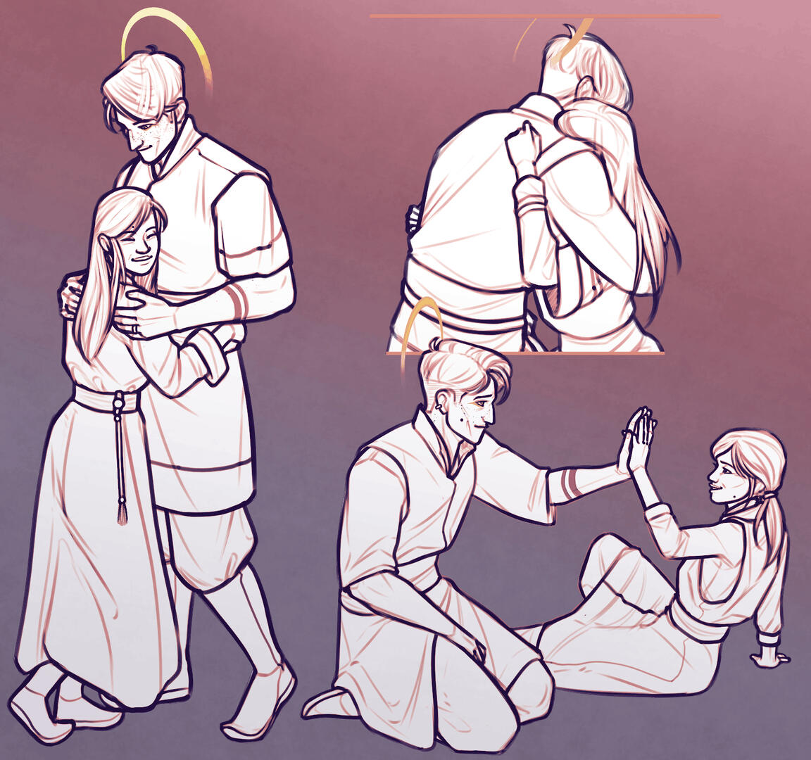 "Vessels" | PF: BL Campaign Seò & Charna sketches Sketch (No Color), 2× Full Bodies, Minimal BG ($90 per full-body interaction)